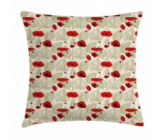 Sketch Leaves Rural Flora Pillow Cover