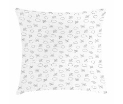 Childish Puffy Clouds Pillow Cover