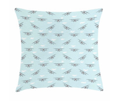 Old Aircraft Biplanes Pillow Cover