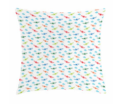 Colorful Retro Travel Pillow Cover