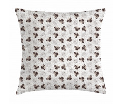 Pug Portraits Traces Pillow Cover