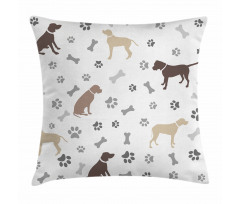 Paw Print and Bones Pillow Cover