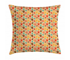 Colorful Paw Print Pillow Cover