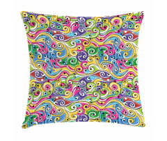 Funky Doodle Summer Art Pillow Cover