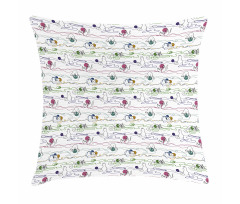 Cats with Yarn Balls Pillow Cover