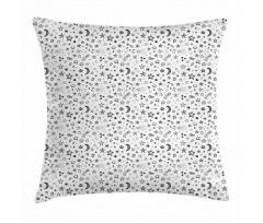 Stars and Crescent Moon Pillow Cover