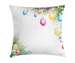Colorful Baubles Theme Pillow Cover