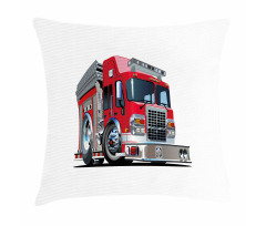 Cartoon Style Firefighter Pillow Cover
