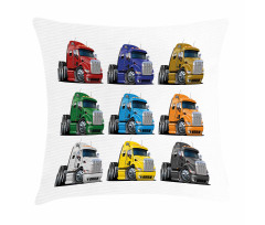 Colorful Transportation Pillow Cover