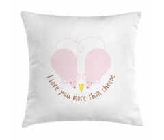 Pink Rats Cheese Pillow Cover