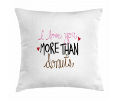 Donut and Hearts Pillow Cover