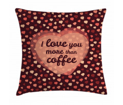 Coffee and Hearts Pillow Cover