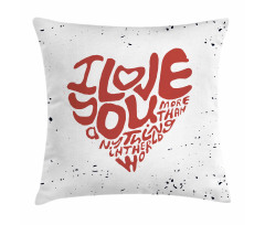 Grungy Heart Form Pillow Cover