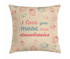 Pastel Strawberry Pillow Cover