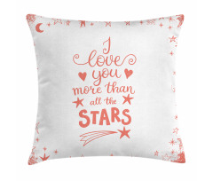 Stars Words Art Pillow Cover
