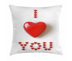 3D Heart Letters Pillow Cover