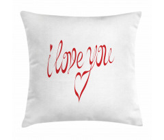 Swirling Font in Red Pillow Cover