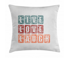 Happy Slogan Pillow Cover