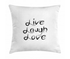 Black Words Pillow Cover