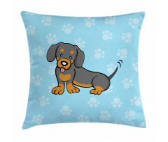 Happy Puppy Cartoon Pillow Cover