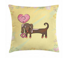 Colorful Dog Design Pillow Cover