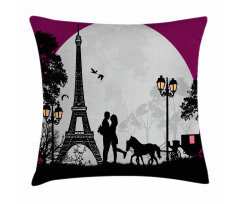 Couple with Full Moon Pillow Cover