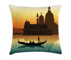 People in Gondolas Pillow Cover