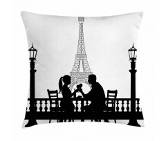 Couple in Dinner Paris Pillow Cover