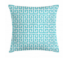 Blue and White Fret Pillow Cover