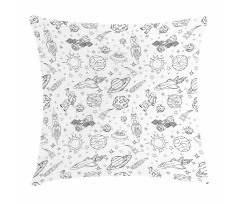 Doodle Solar System Space Pillow Cover