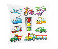 Cheerful Transportation Pillow Cover