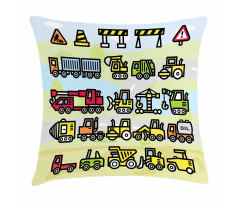 Excavator Loader Machines Pillow Cover