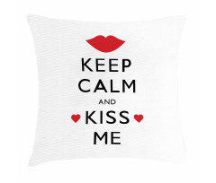 Kiss Me Red Hearts Pillow Cover