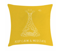 Meditating Giraffe Pillow Cover