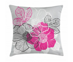 Abstract Bridal Peonies Pillow Cover