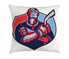 Player Holding Stick Pillow Cover