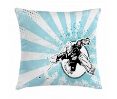 Retro Grunge Goaltender Pillow Cover