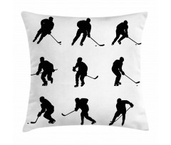 Black Player Silhouettes Pillow Cover