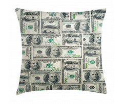 Bills with Ben Franklin Pillow Cover