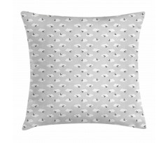 Swallow Birds Among Clouds Pillow Cover