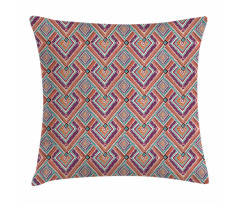 Colorful Rhombus Motif Pillow Cover