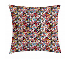 Cartoon Style Flowers Pillow Cover