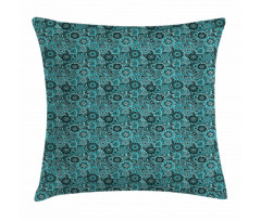 Paisley Motifs Flowers Pillow Cover