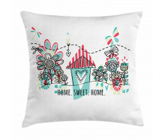 House Heart Shape Pillow Cover