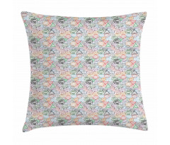 Retro Postal Pattern Pillow Cover