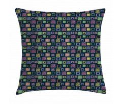 Hand Drawn Squares Pillow Cover