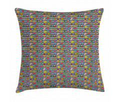 Quirky Cartoon Striped Pillow Cover