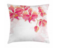 Contour Drawing Orchids Pillow Cover
