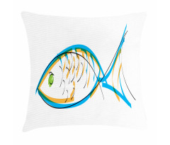 Aquarium Animal Drawing Pillow Cover