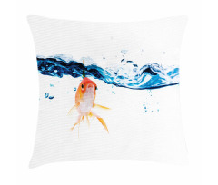 Goldfish Swimming in Water Pillow Cover